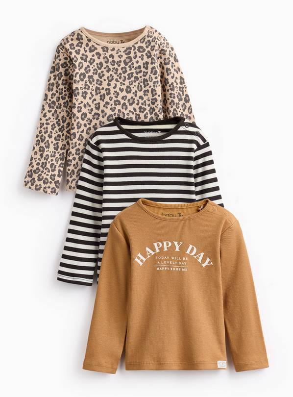 Cuddle Club Long Sleeve T-Shirts 3 Pack 3-6 months